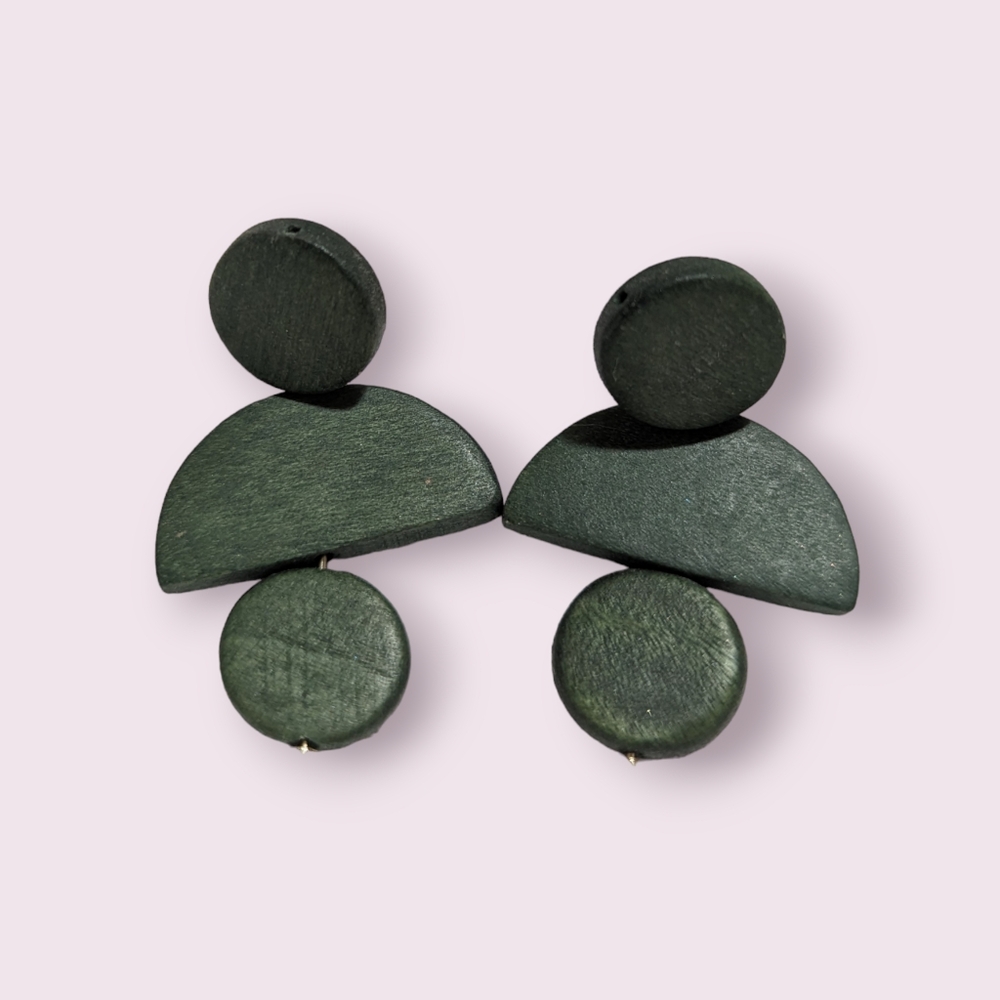 WOOD STATEMENT EARRINGS